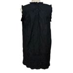 Gap x Doen Size S Eyelet Mini Shift Dress Black Ruffles Sleeveless Photo 2