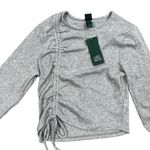 Wild Fable  Women's Gray Long Sleeve Ruched Cropped T-Shirt - Size Medium - NWT Photo 2