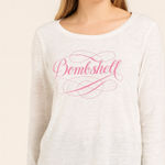 Victoria's Secret  Bombshell Top XL White Burnout Semi Sheer Long Sleeve‎ Photo 0