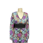 Diane Von Furstenberg  Long-Sleeve‎ Banded Overlay Lace Midi-Length Dress Size 0 Photo 3