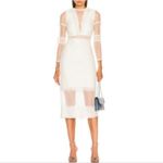 Alexis  Elize‎ White Lace Midi Dress Long Sleeve Size Medium Bridal Photo 2