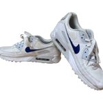 Nike Air Max 90 White with Blue Swoosh Size 9 / 40.5 Photo 0