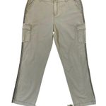 Anthropologie Marrakech Pants Gray Side Stripe Cropped Utility Cargo pants Photo 6