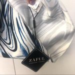 Zaful  Twirled Printed Mock Neck Bodycon Dress NWT Blue Black Photo 2