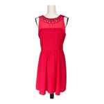 Maeve Anthroplogie Womens Lattice Neck A-line Dress Red Sleeveless Size 6 Photo 1