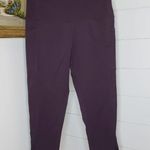 Zyia  Active Brilliant High Rise Pockets Capri Leggings Wine Workout Size 8-10 Photo 1