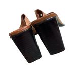 MIA Vicki Laser Cut Leaf Pattern Slip-On Leather Mules Tan Photo 6