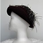 American Vintage Vintage 50-60's Bellini Originals Black cocktail tilt Hat Silver Feather Accent Photo 9