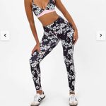 frankie's bikinis  Black and White Floral Leggings Photo 2