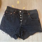 Levi's Original 501 High Waisted Black Jean Shorts Photo 3