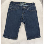 Old Navy RockStar Women 2 Shorts Blue Denim Bermuda Dark Wash Stretch Modest Photo 0