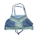 Xhilaration  Bikini Top Halter High Square Neck Geometric Removable Cups Blue L Photo 0