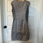 Lina Tomei Linen Italian Sheath Dress Light Blue Embroidered XL Photo 6