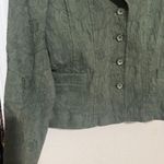 Croft & Barrow Womens Blazer Jacket Olive Green embossed paisley fitted sz 10 Photo 1