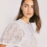 IRO  Embroidered Lace Peplum‎ Top in White 42 Photo 0