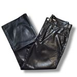 J.Crew  Faux Leather Black Boot Leg Cut Pants Women’s Size 30/10 NWT Photo 1