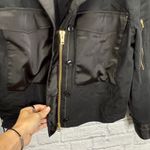 CAbi Womens Moto Jacket Black Size M Biker Boxy Crop Long Sleeve Zip 3552 Photo 3