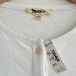 Madewell Ribbed Button-Front Cardigan in Eyelet White, Size XXS Photo 6