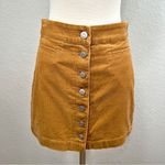 Aritzia Wilfred Free Karmen Corduroy Button Mini Skirt Golden Amber Photo 1