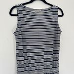 Athleta  Dress‎ Women's Small White Blue Mini Striped Jersey Knit Tulip Stretch Photo 2