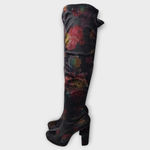 Madden Girl  Groupie Black Floral Velvet Over The Knee Platform Heel Boot Size 9 Photo 11