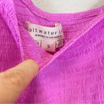 Saltwater Luxe ‎ Pink One Shoulder Satin Dotted Smocked Tiered Maxi Dress Size S Photo 2