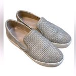 J/Slides Silver Metallic Leather Slip On Sneaker Size 7.5 Photo 0