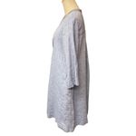 Chico's Embellished Beaded 100% Linen Dress Blue Size 0 US 4 Boho Coastal Photo 5