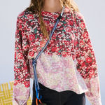 FP Movement Free People Inspire Printed Layer Faded Poppy Red Small NWT Photo 0