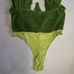 Pretty Little Thing Green Sparkle Plunge V Neck One Piece Bodysuit Top Plus 18 Photo 4