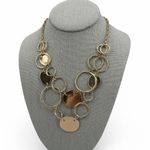 Lane Bryant  Goldtone Necklace Organic Circles Double Strand Fashion Jewelry Photo 6