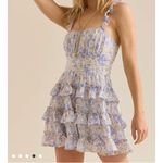 Altar'd State Sydney Mini Tiered Ruffle Fit & Flare Dress Flutter Sleeve XL FLAW Photo 1