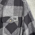 Triple Five Soul Shirt L Flannel Button Up Black Gray Plaid Roll Tab Lumberjack Size L Photo 4