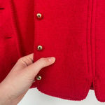 vintage 100% boiled wool michigan cherry red button down fitted sweater jacket Photo 7