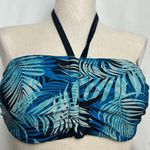Women’s Tropical Blue Halter Bikini Top with tie around neck NWT Medium Photo 2