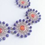 Purple Orange Statement Neacklace Set Photo 2