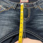 MEK Jodhpur Bermuda Size 27 Stretch Dark Wash Denim Whiskered Faded Shorts Blue Photo 14