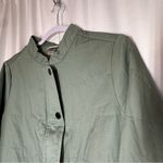 Christopher & Banks New  Jacket Sage Green Quilted Snap Barn Coat Pockets Cotton Photo 2