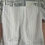 Clu Too White Striped Blue Bandana Paisley Mixed Media Printed Button Up Shirt Size M Photo 8