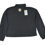 Chaser NWT Cutout Mock Neck Top True Black Ribbed Sweater Women's Size Small Photo 0