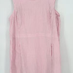 Vermont Country Store Pink Striped Seersucker Shift Dress 3X Lace Trim Beach Photo 0