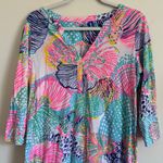 Lilly Pulitzer  Ali Dress Size Medium Pima Cotton Beach Summer Pink Seashell Photo 4