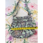 Vera Bradley  Quilted Crossbody Bag Mint Paisley Blue Gray Orange Floral Zip Photo 4