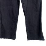 ZARA  Relaxed Fit Straight Leg High Rise Raw Hem Jeans Pockets M Black #3193 Photo 8