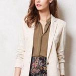Anthropologie Cartonnier Heathered Elbow Patch Cream Blazer Photo 0