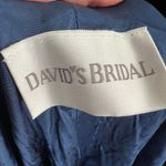 David's Bridal David’s Bridal Blue Satin Halter Gown Maxi Dress Formal Evening Bridesmaid Small Photo 2