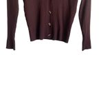 Grace Karin Grace Karin Women Cardigan Sweater L Brown Ribbed Fitted Preppy Academia Office Photo 3