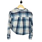 American Eagle Cropped Plaid Flannel Shirt Photo 2
