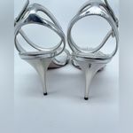 Prada  Silver Leather Crystal embellished strappy heels EU 39 Photo 7