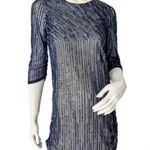Parker Black 100% Silk Blue Sequin Beaded Formal Eras Tour Dress Size 4 NWT Photo 3